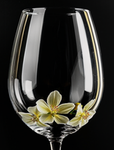 lemon fower blossom wine glass