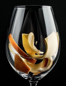 fruit peels wine glass