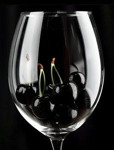 black cherry wine glass in The Source Cabernet Sauvignon