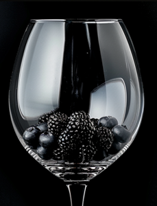 black fruits glass