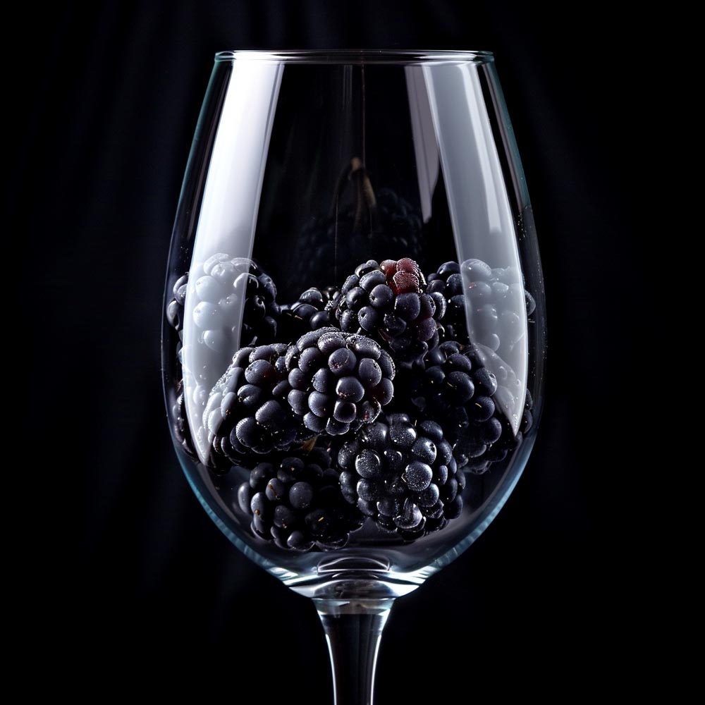 blackberries glass