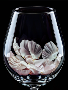 rum flowers glass