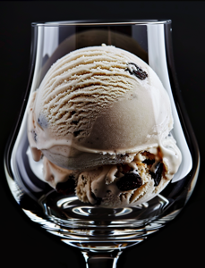 rum raisin ice cream glass