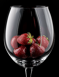 strawberries glass in The Source Cabernet Sauvignon