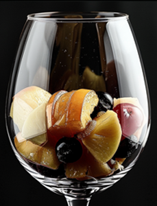 baked fruits wine glass