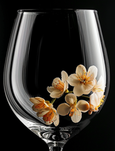 orange blossom wine glass