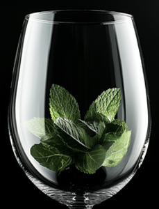 mint wine glass