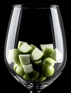 green apple wine glass