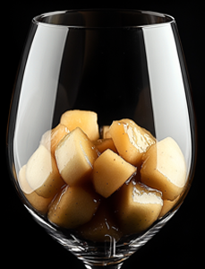 stewed apple wine glass