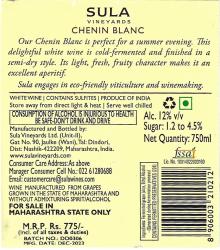 Sula Chenin Blanc indian wine