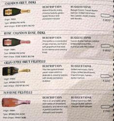 menu Maffei Sparkling wines